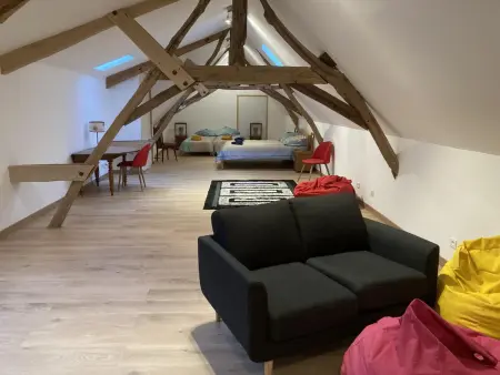 Gîte de 10 personnes à la ferme avec animaux et cheminée : photo 13